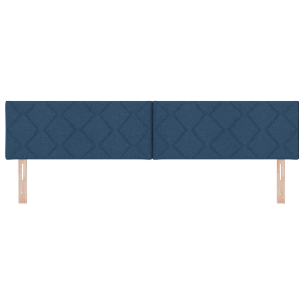 Headboard with LED Strip Lights Adjustable Blue 200 cm Fabric